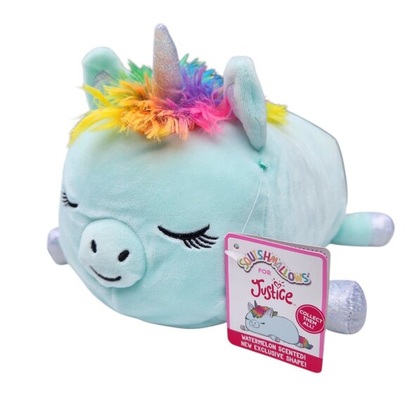 Squishmallows Justice Exclusive Crystal The Unicorn 10"Watermelon Scented Plush - Picture 2 of 3